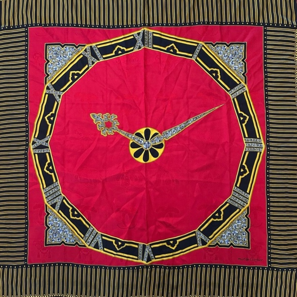 Must de CARTIER Paris 100% Silk Scarf Authentic Vintage
